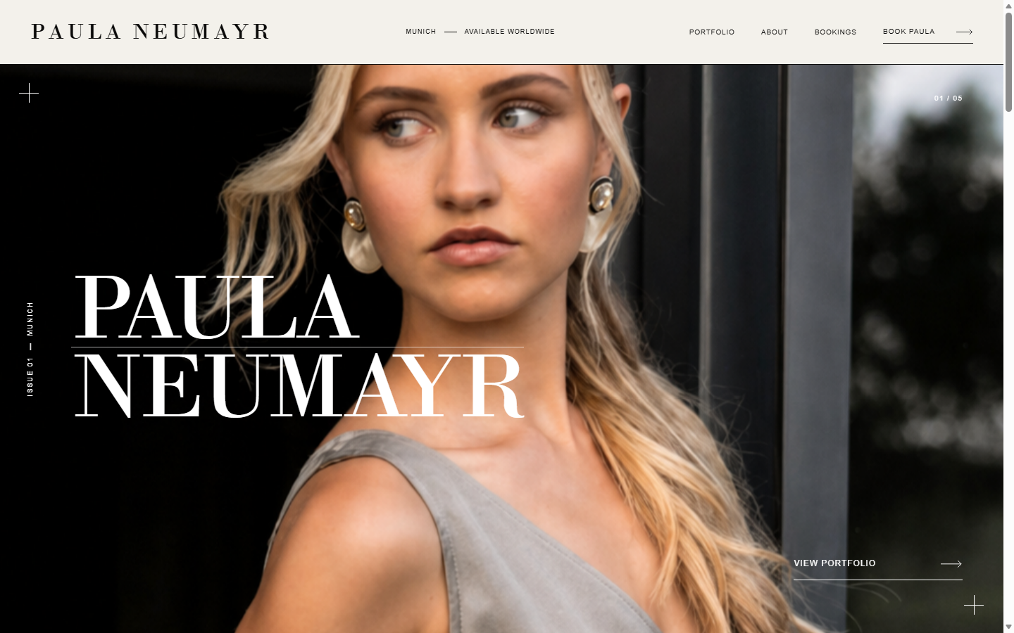 Startseite der Portfolio-Website von Paula Neumayr